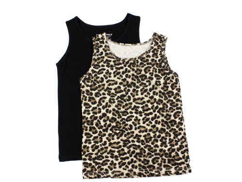 Kids ONLY black/leo tank top (2-pak)